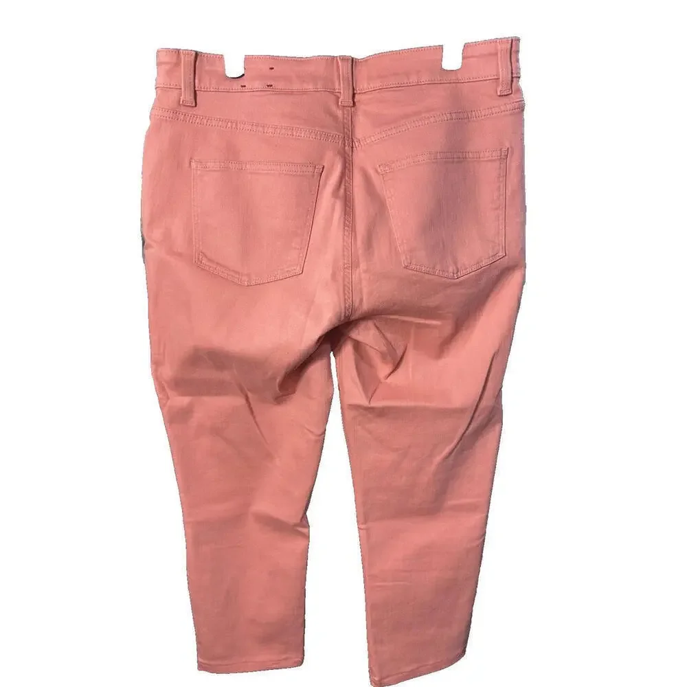 TALBOTS Womens Size 10 Pink Simply Flattering Jegging Crop Skinny Denim Jeans